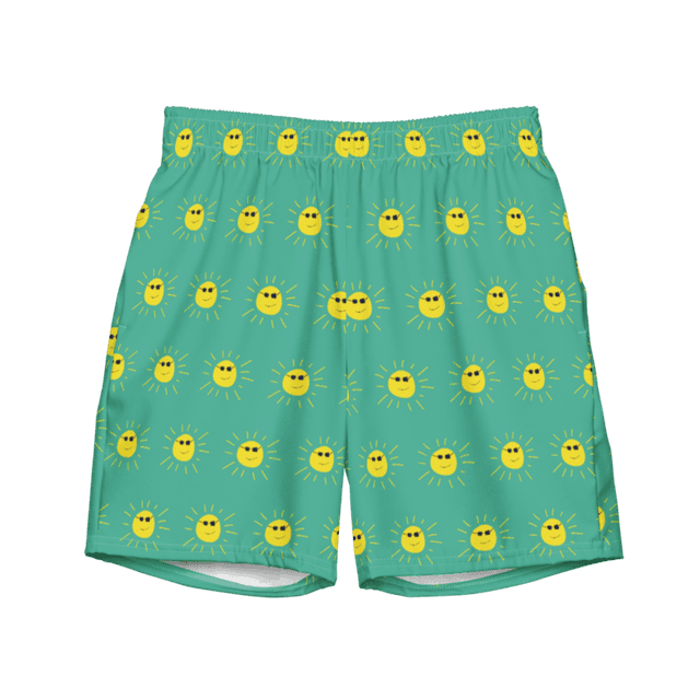 Sunny Pattern Swim Trunks